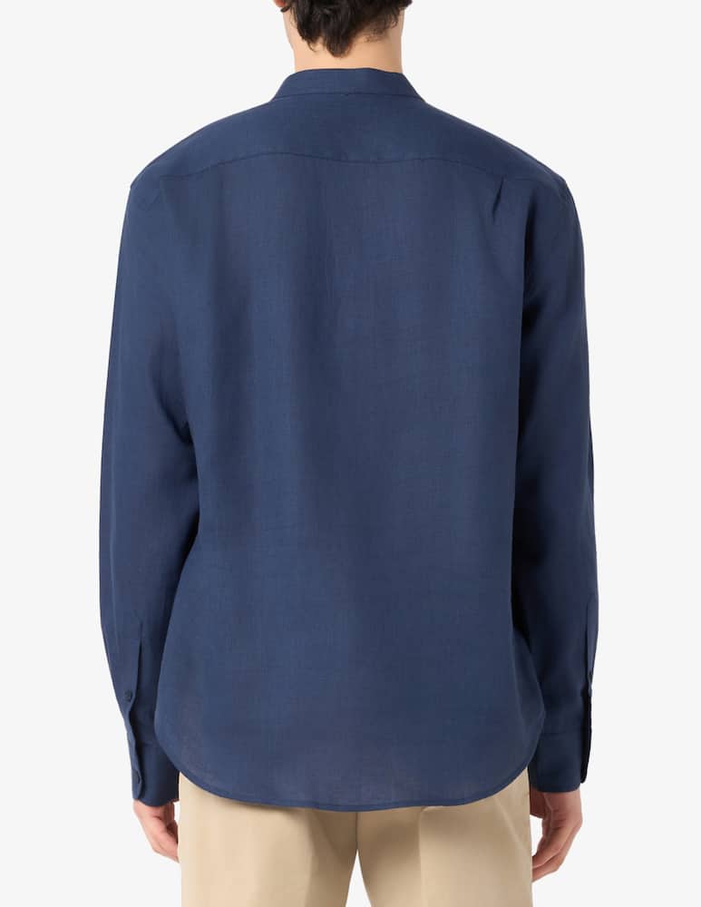 Trussardi Camicia con collo guru in lino - immagine 4 Trussardi Camicia con collo guru in lino - immagine 4