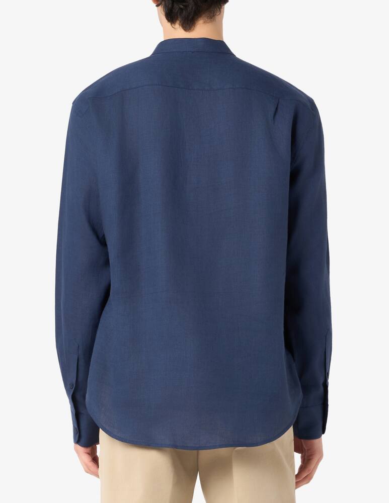 rinascente Trussardi Linen mandarin collar shirt
