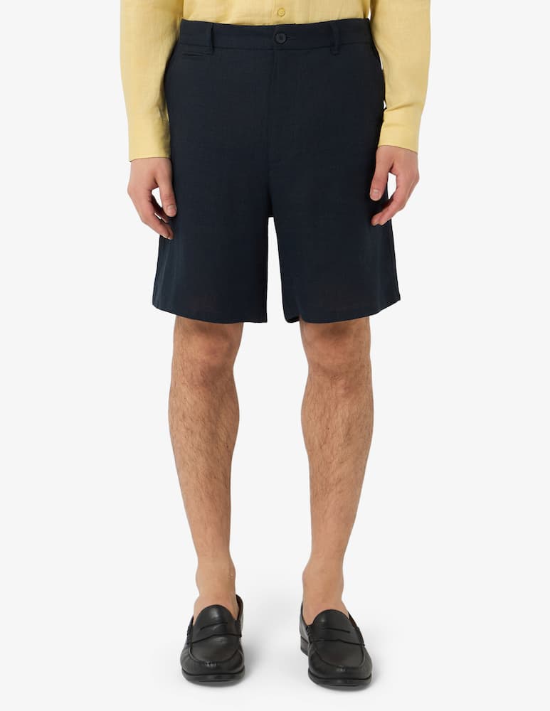 Trussardi Bermuda in lino con mezza coulisse - immagine 1 Trussardi Bermuda in lino con mezza coulisse - immagine 1