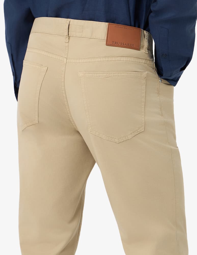 rinascente Trussardi Pantaloni 5 tasche in gabardina slim fit