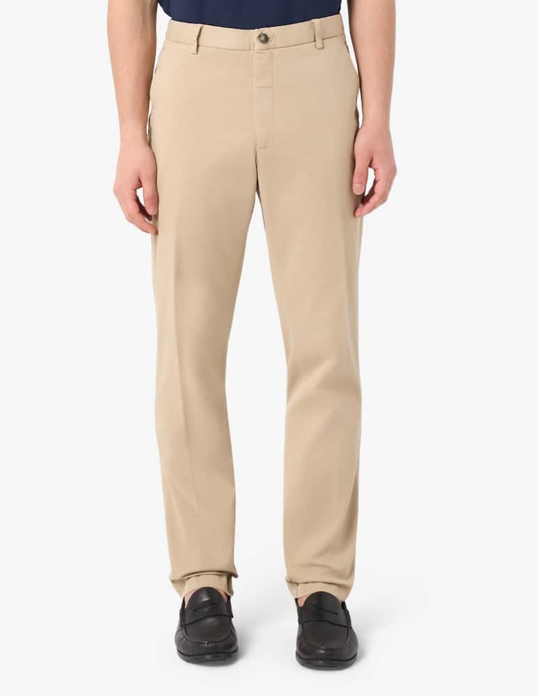 Trussardi Pantaloni chino slim fit aviator in gabardina leggera - immagine 1 Trussardi Pantaloni chino slim fit aviator in gabardina leggera - immagine 1