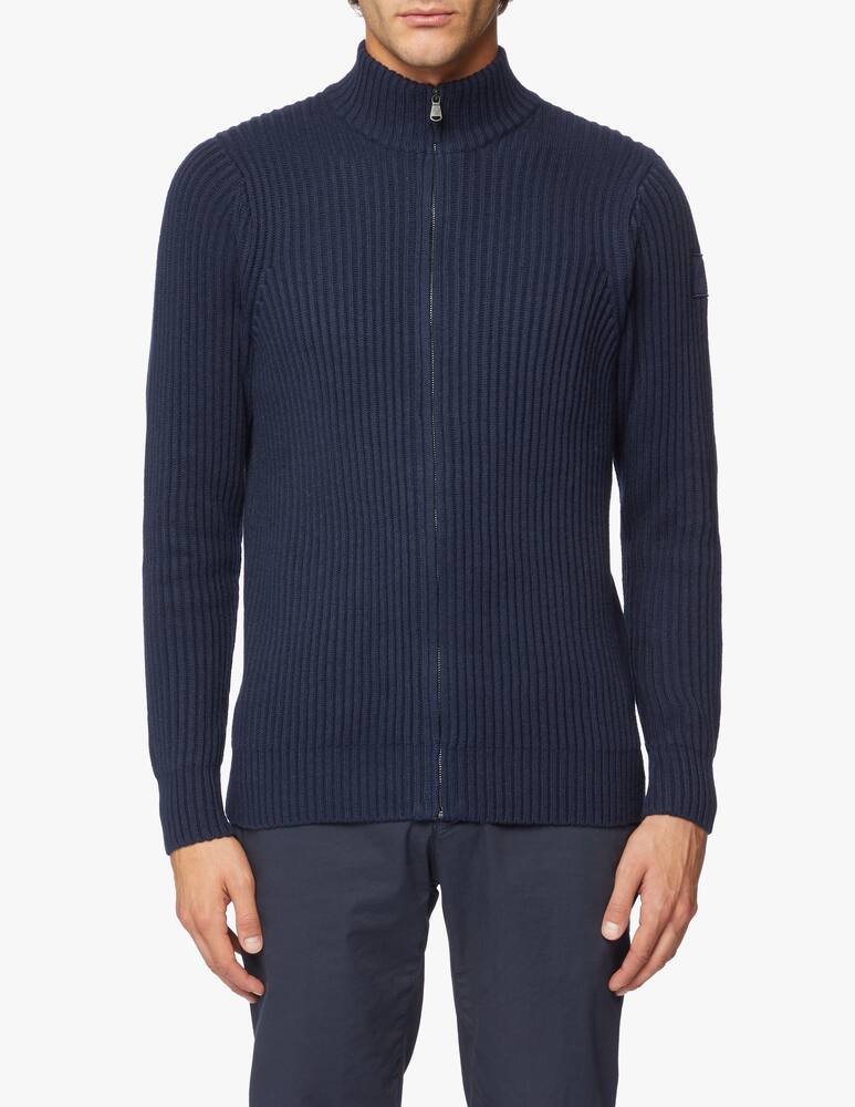 rinascente North Sails Cotton wool ribbed full zip sweater