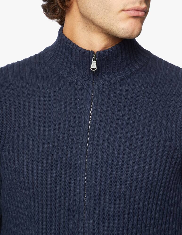 rinascente North Sails Cotton wool ribbed full zip sweater