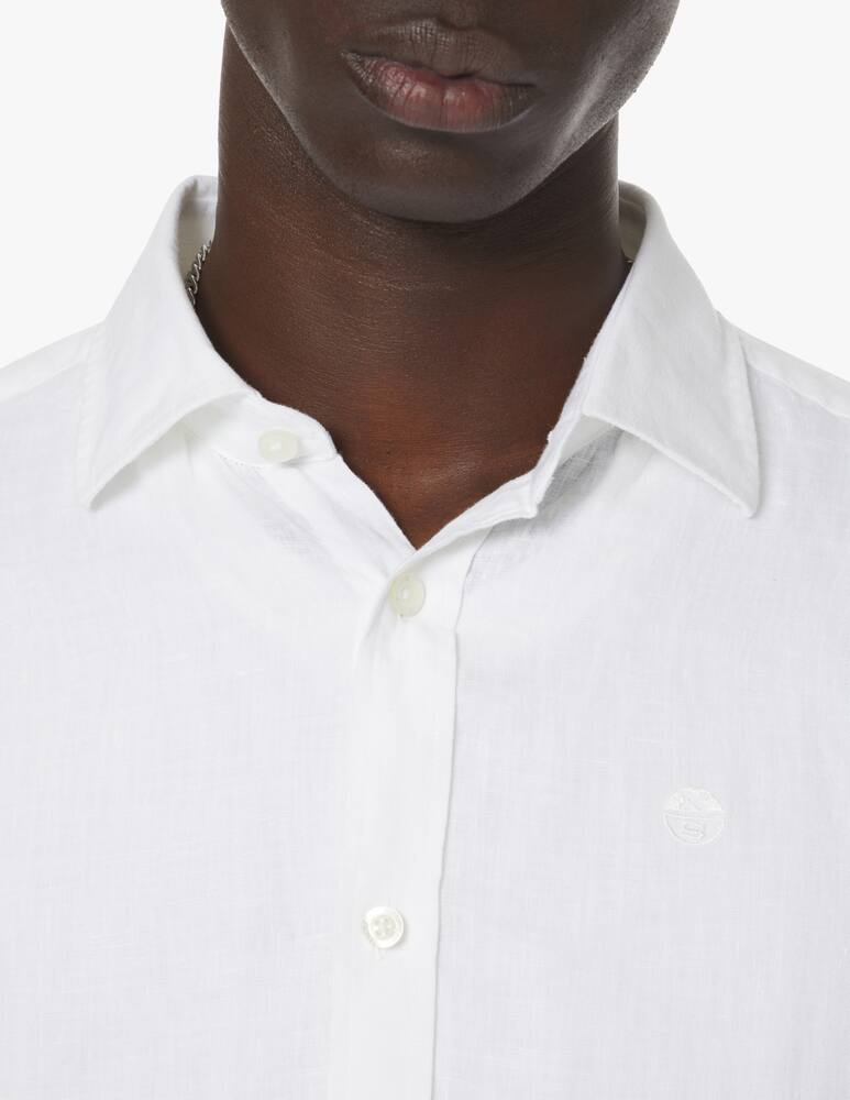 rinascente North Sails Camicia manica lunga lino loghino - bianco