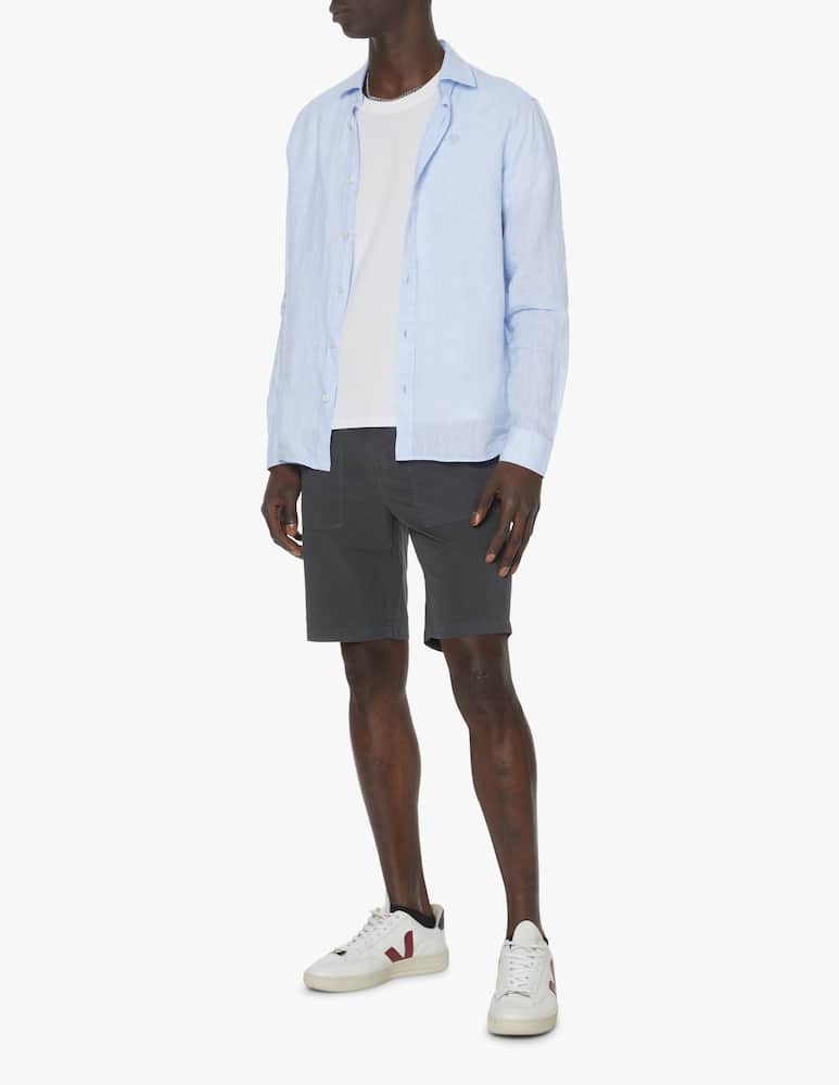 rinascente North Sails Linen small logo long sleeve shirt - light blue