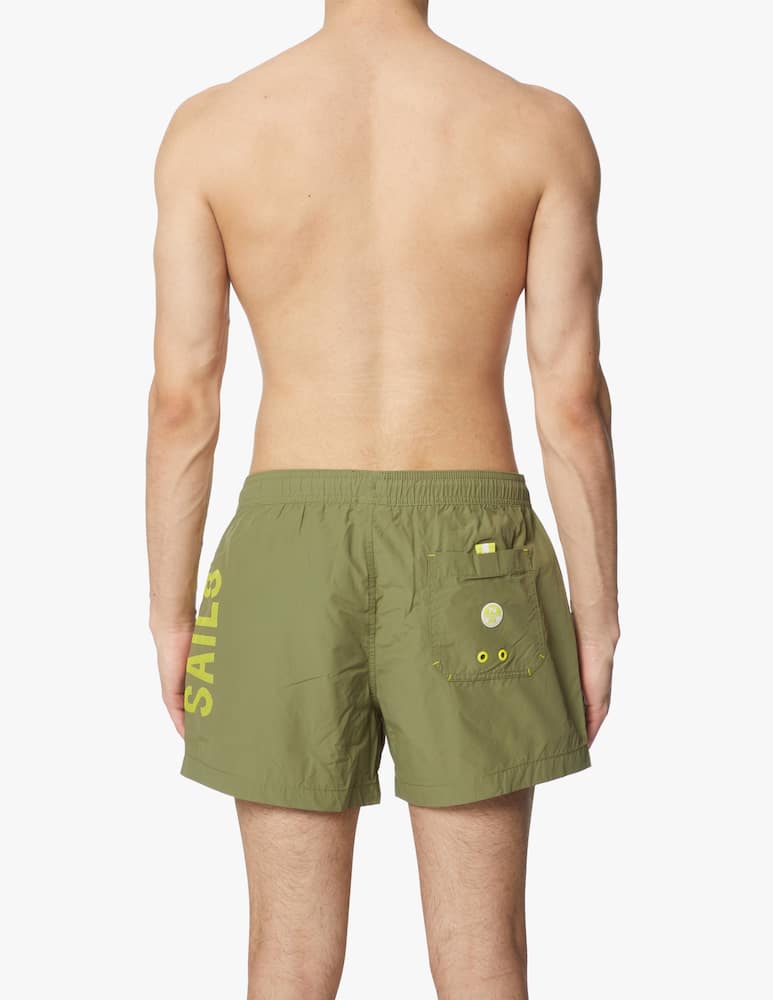 North Sails Costume cotone nylon logo grande scr - verde - immagine 2