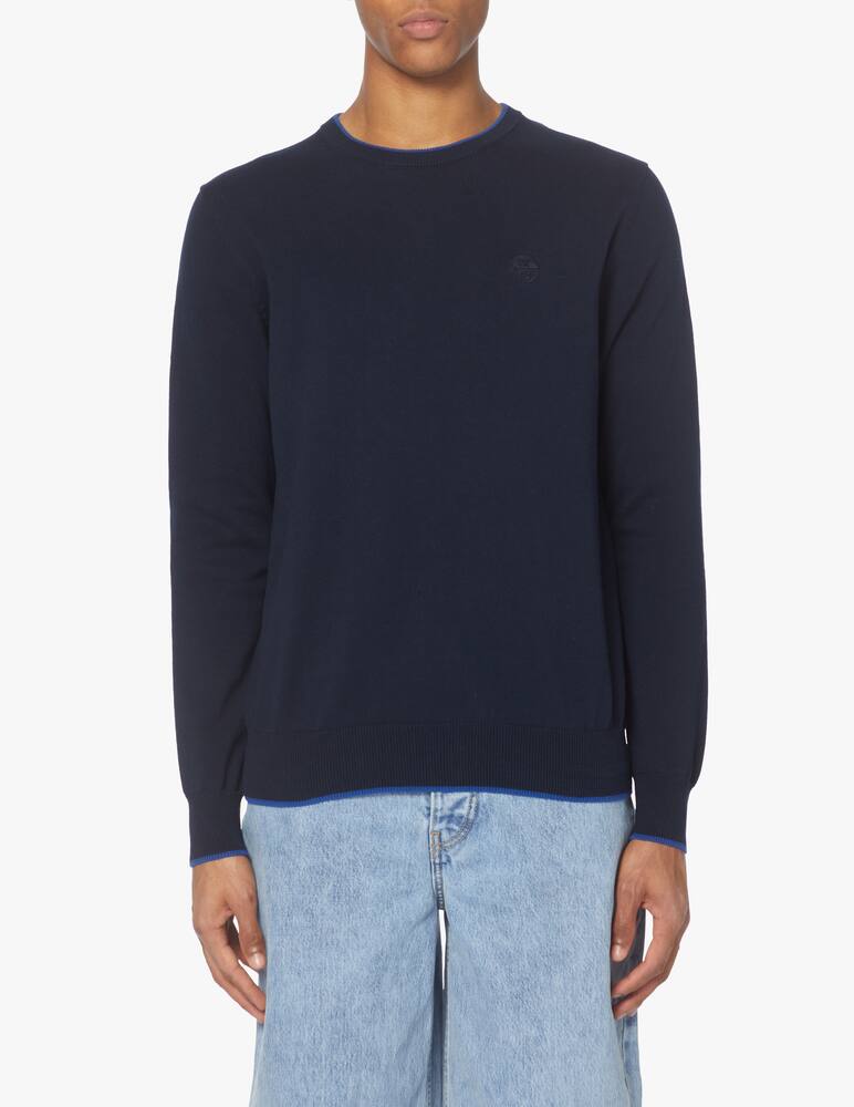 rinascente North Sails Small logo cotton crew neck sweater - blue