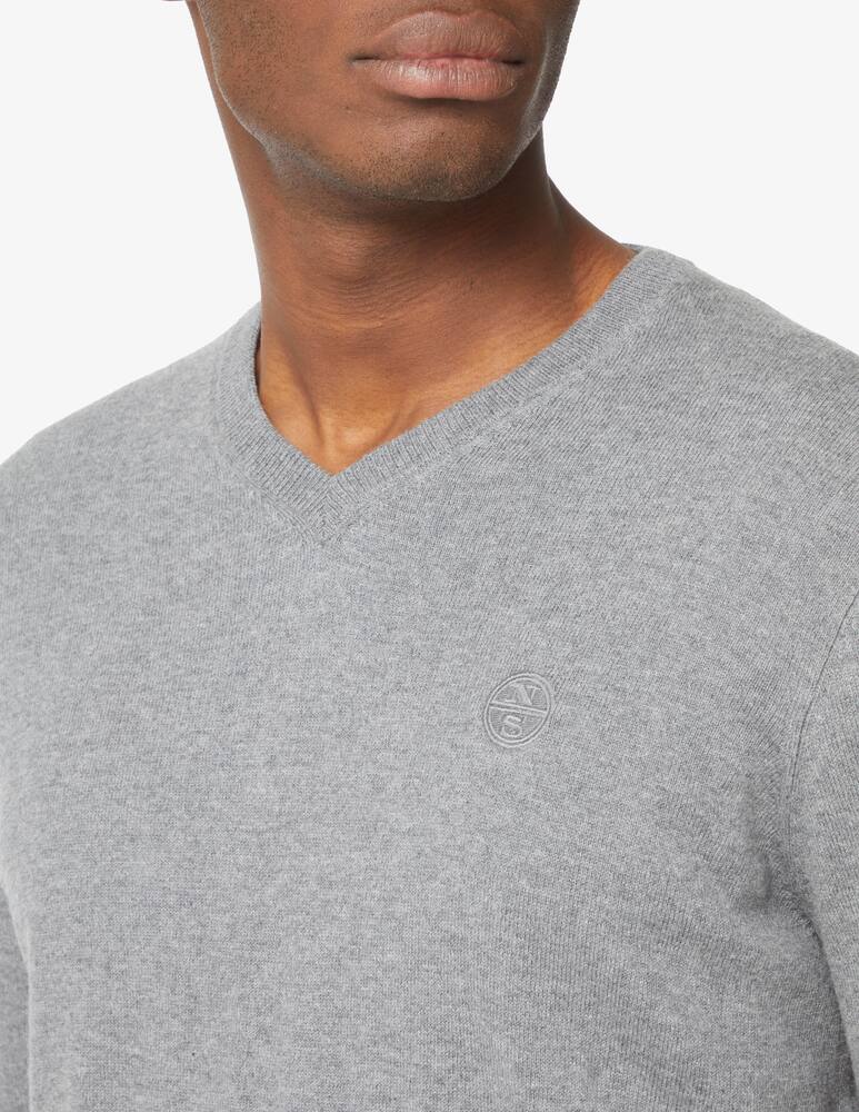 rinascente North Sails Maglia con scollo a v con logo - Grigio