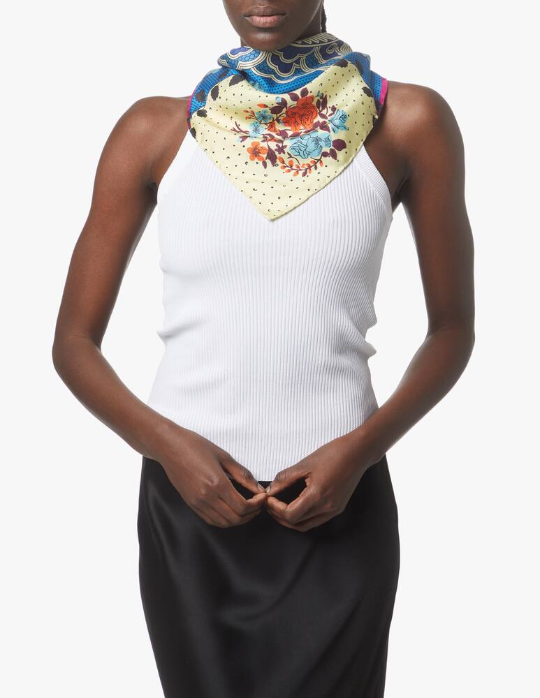 rinascente Mantero 1902 Silk twill scarf - blue