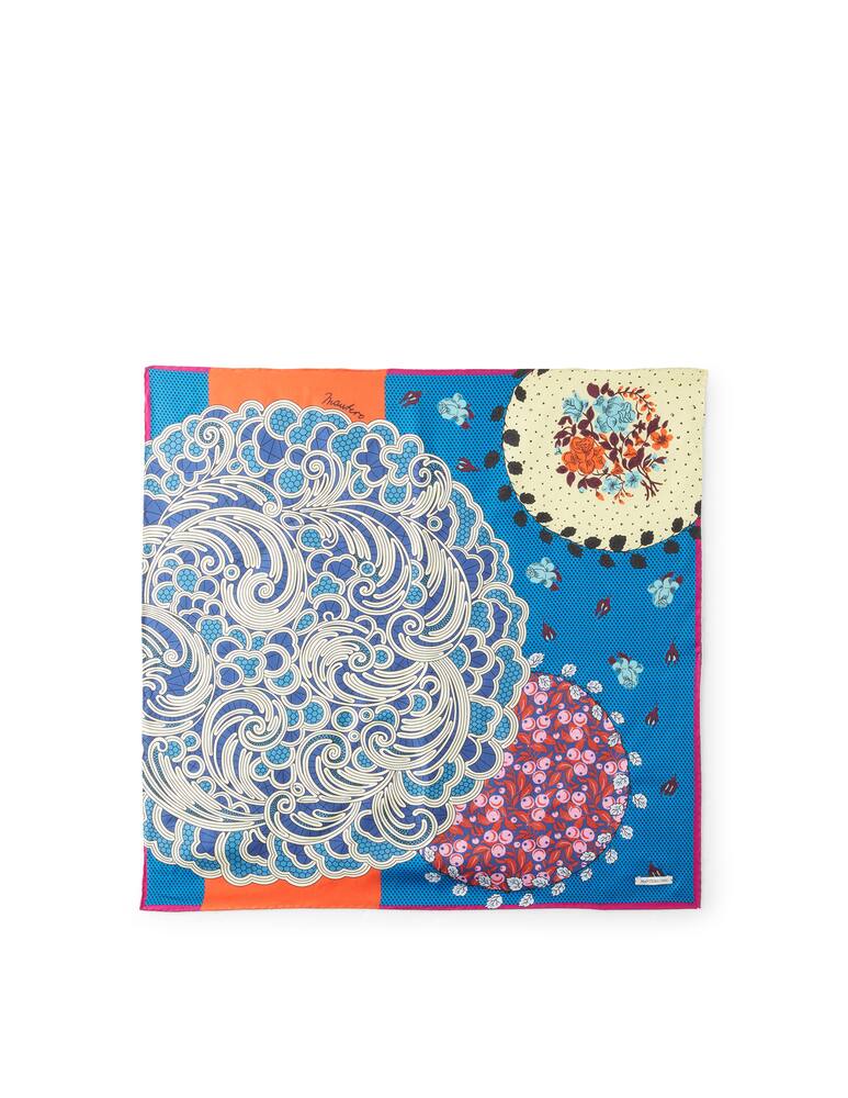 rinascente Mantero 1902 Silk twill scarf - blue