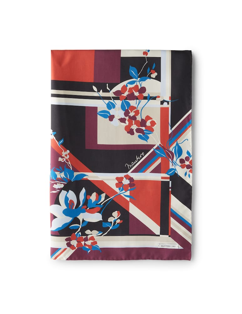 rinascente Mantero 1902 Silk twill scarf - blue