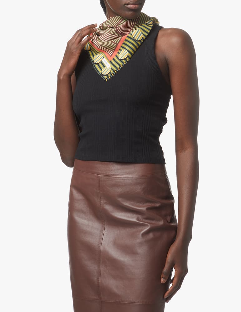 rinascente Mantero 1902 Foulard in crêpe di seta - oliva