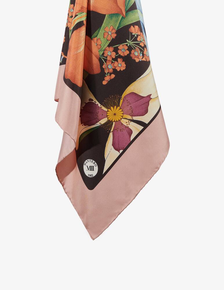 rinascente Mantero 1902 Iris silk foulard - Brown
