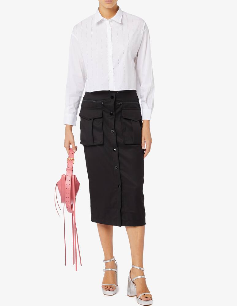 rinascente Jaycì Crystal boxy crop shirt