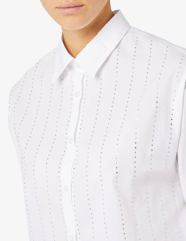 rinascente Jaycì Crystal boxy crop shirt