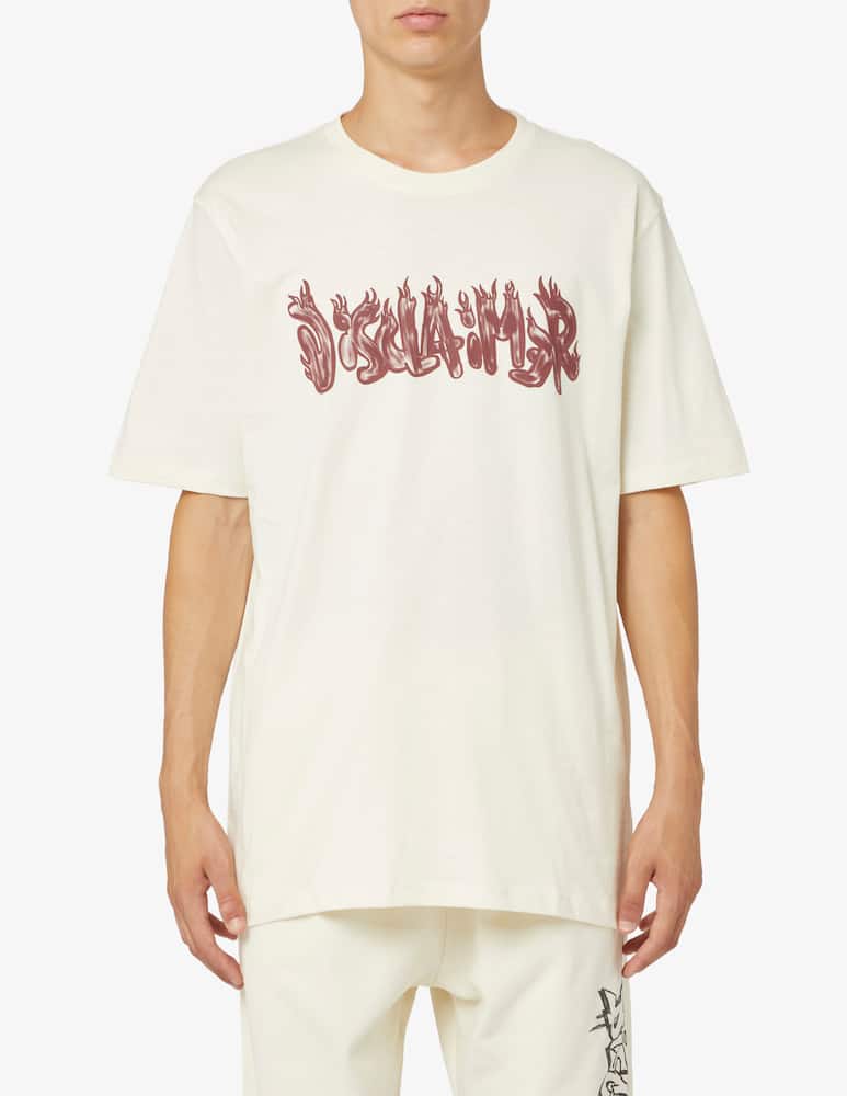 Disclaimer Maglietta lettering fiamme front - immagine 1 Disclaimer Maglietta lettering fiamme front - immagine 1