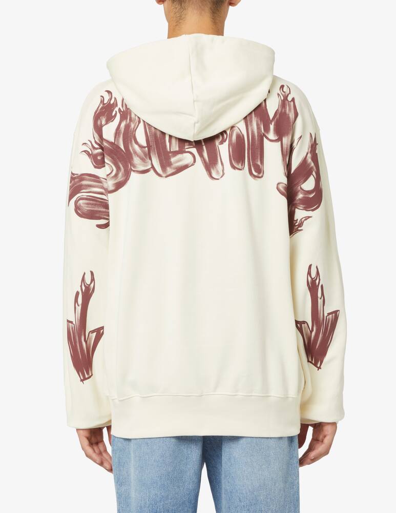 rinascente Disclaimer Felpa con cappuccio lettering fiamme back