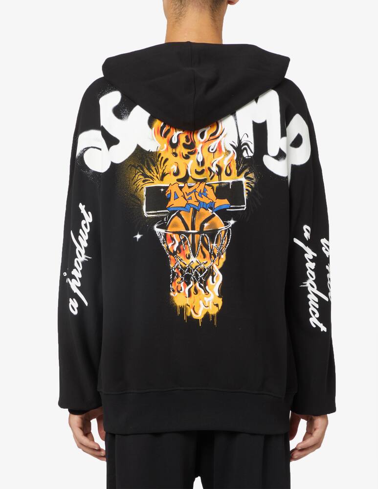 rinascente Disclaimer Felpa con cappuccio lettering canestro back