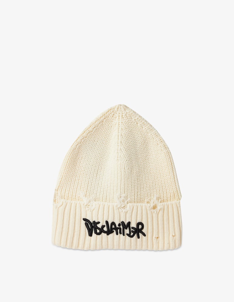rinascente Disclaimer Beanie lettering