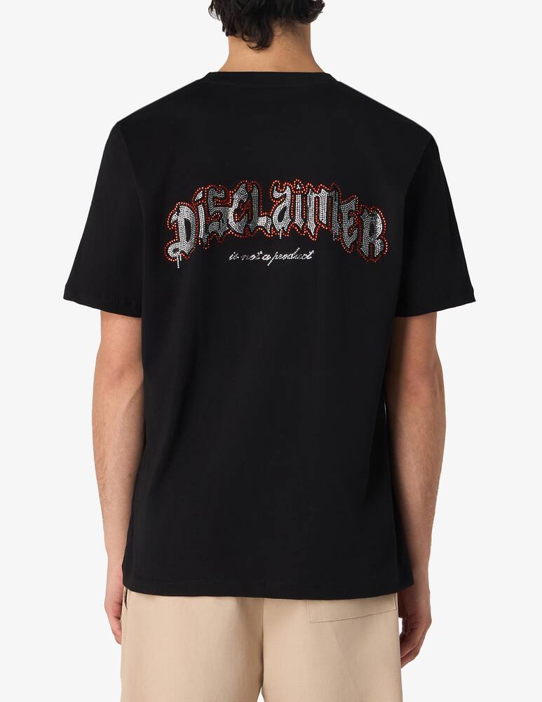 rinascente Disclaimer T-shirt lettering cristalli