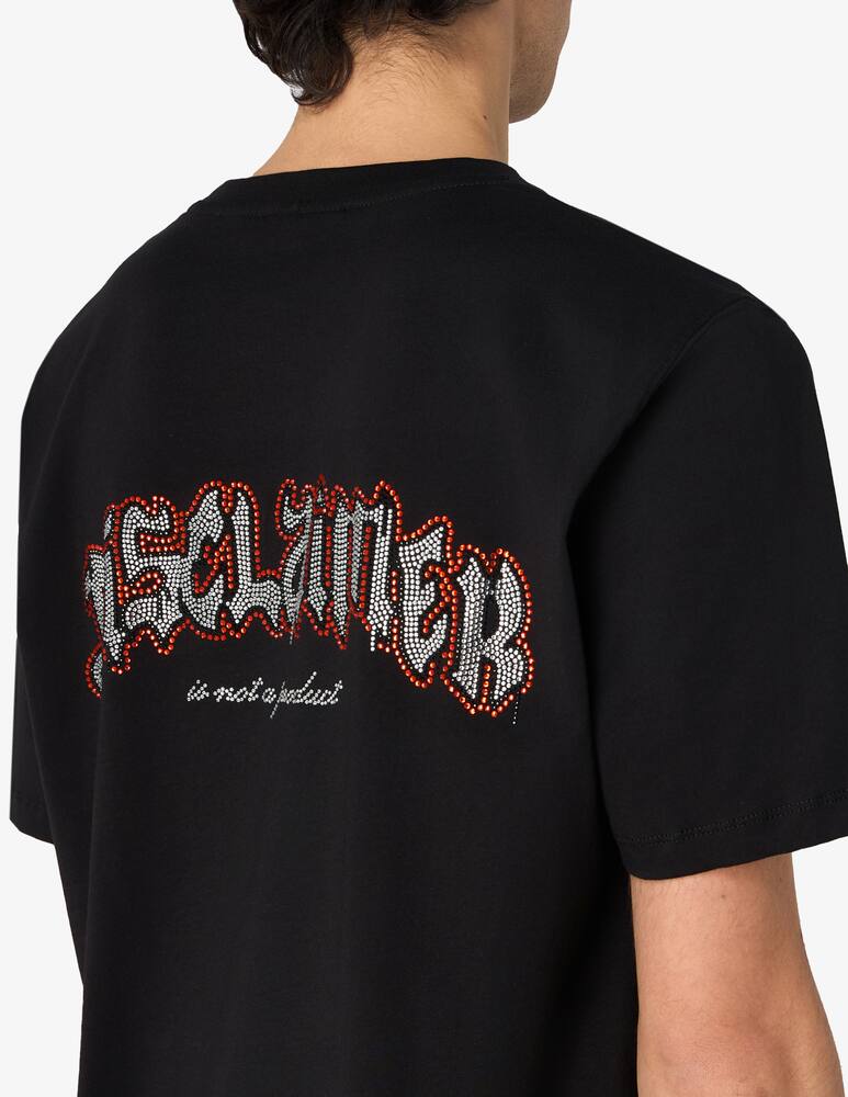 rinascente Disclaimer T-shirt lettering cristalli