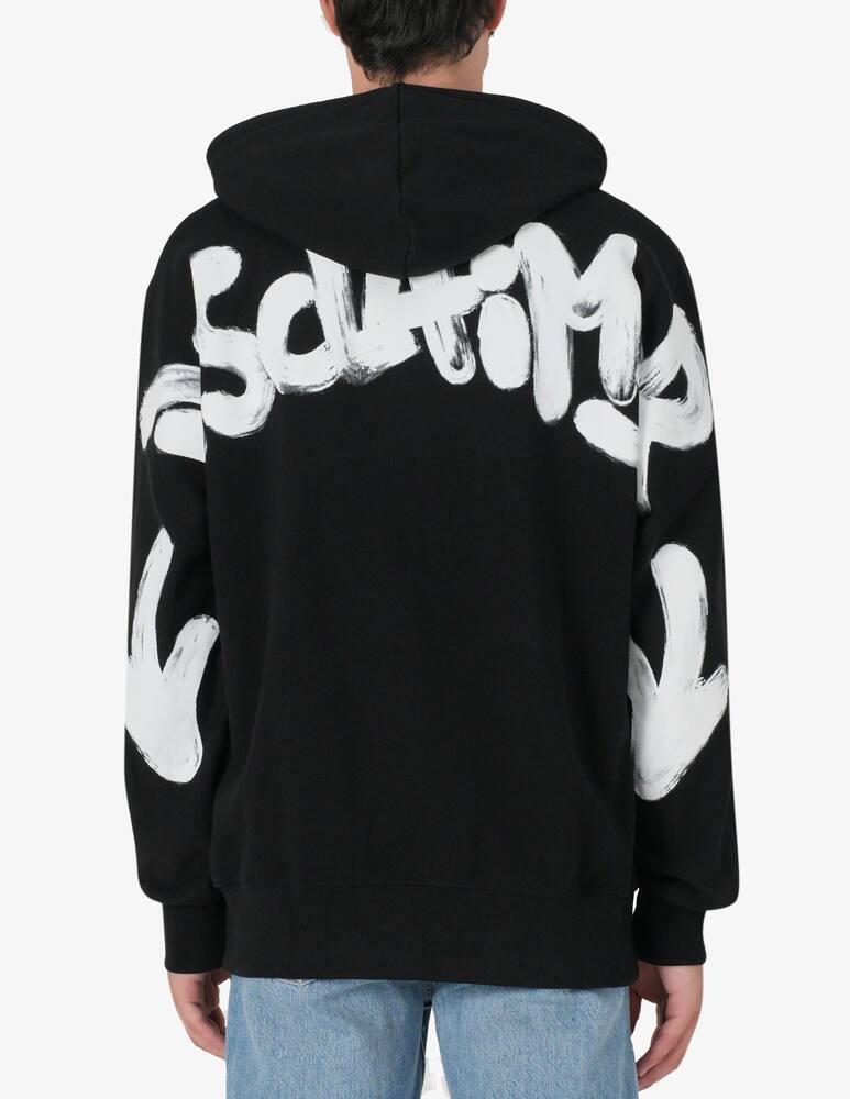 rinascente Disclaimer Hoodie lettering spray back