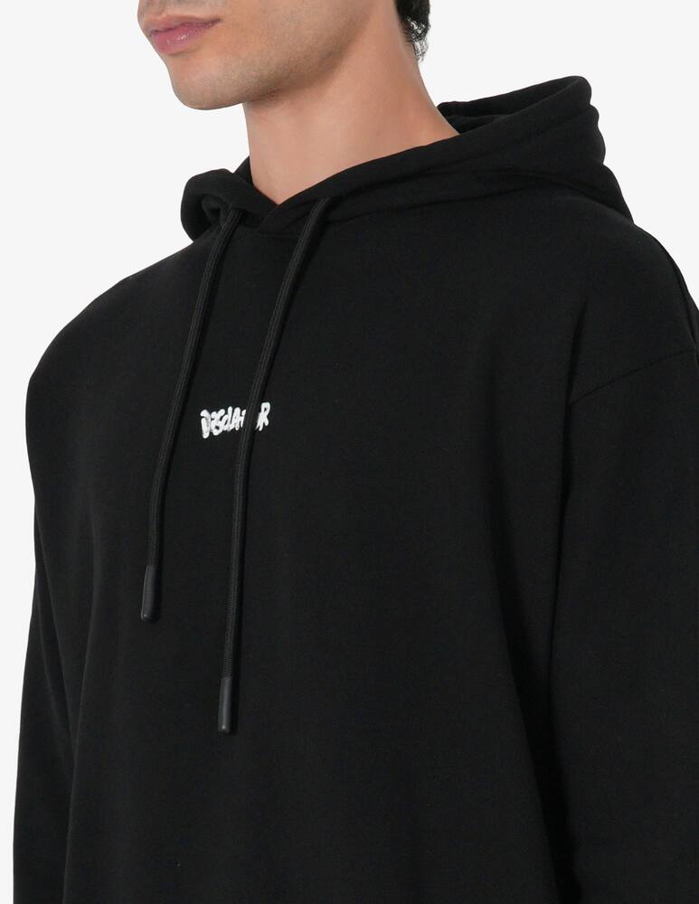 rinascente Disclaimer Hoodie lettering spray back