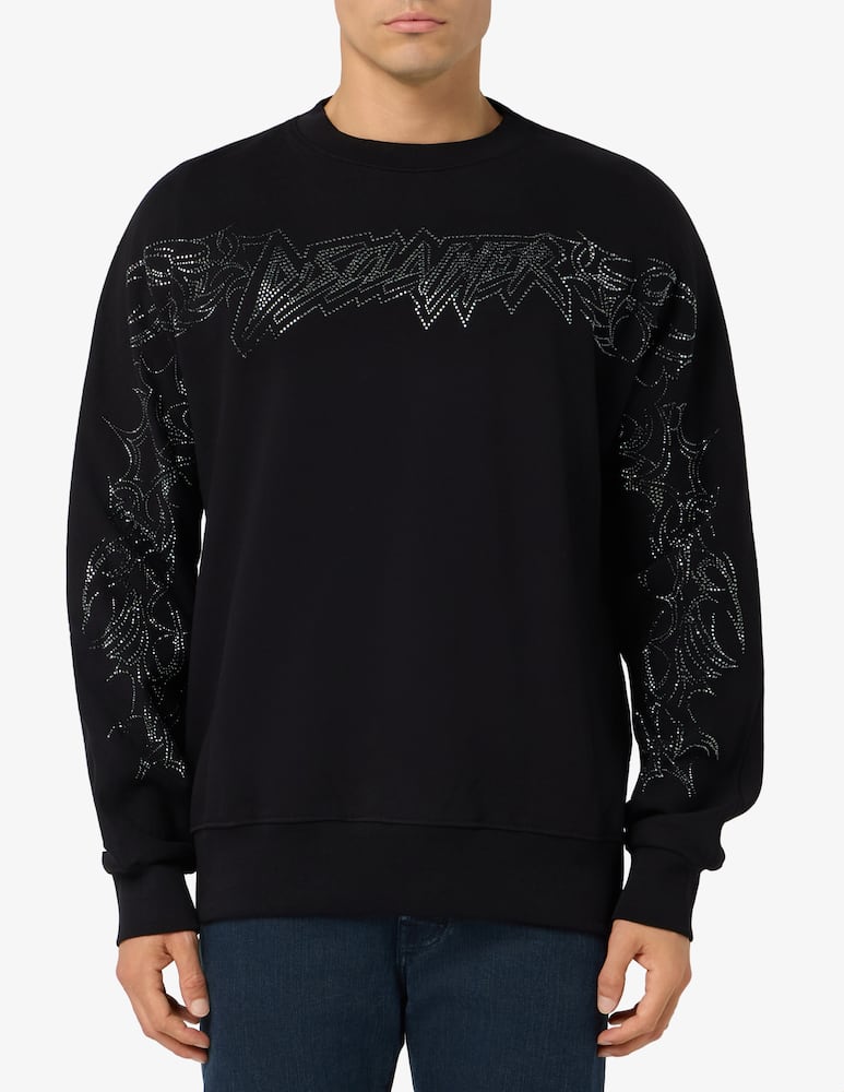 rinascente Disclaimer Strass lettering sweatshirt