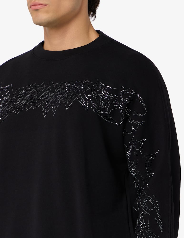 rinascente Disclaimer Strass lettering sweatshirt