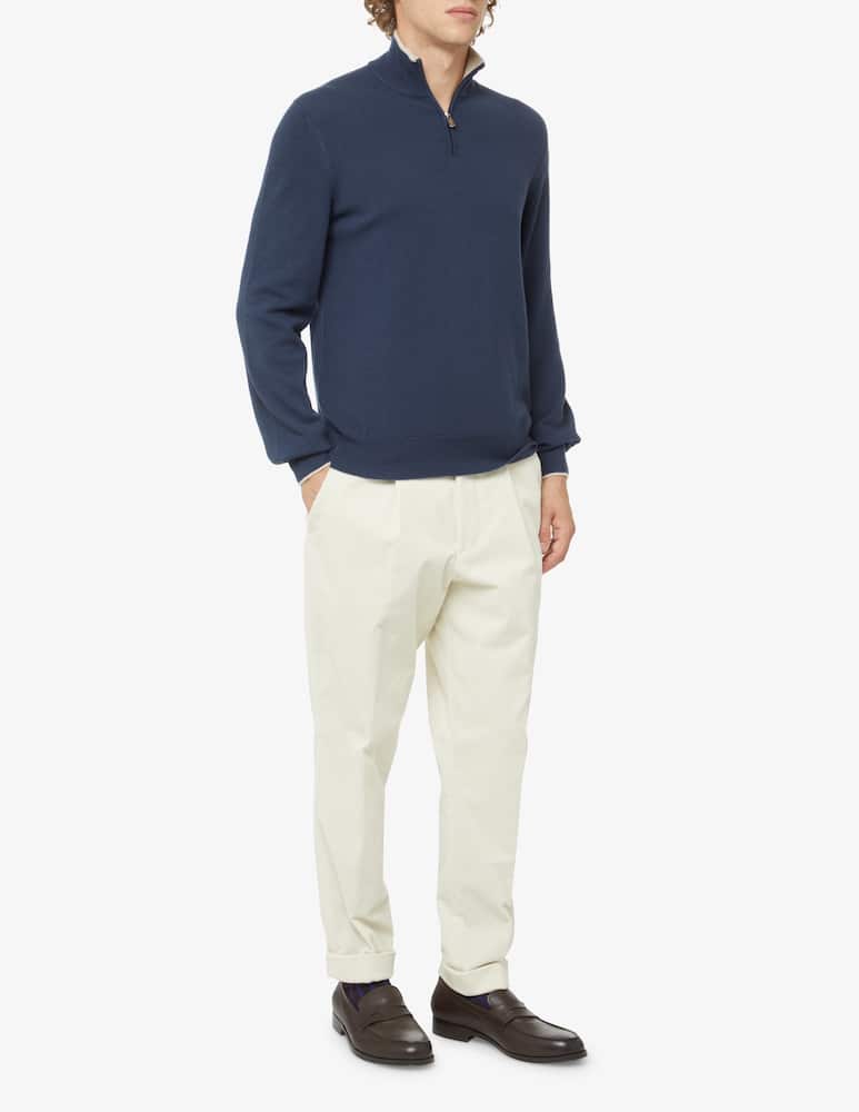 rinascente Fedeli Wool and cashmere zipped jumper - Blue