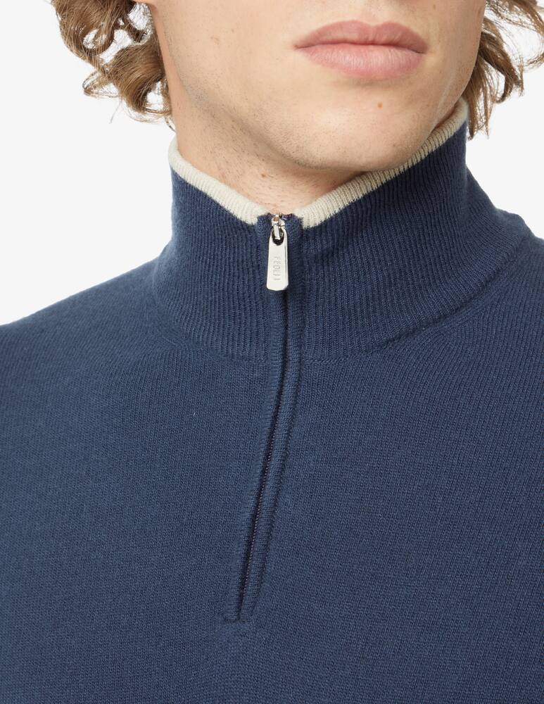 rinascente Fedeli Wool and cashmere zipped jumper - Blue