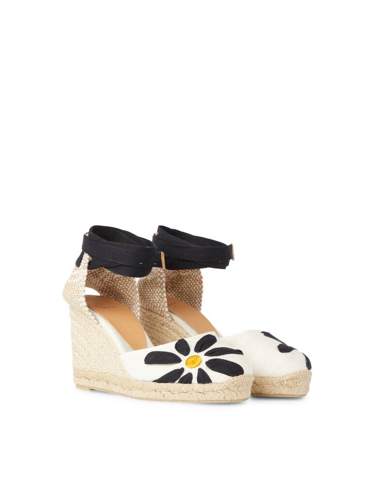 rinascente Castaner Candace floral linen wedges sandals