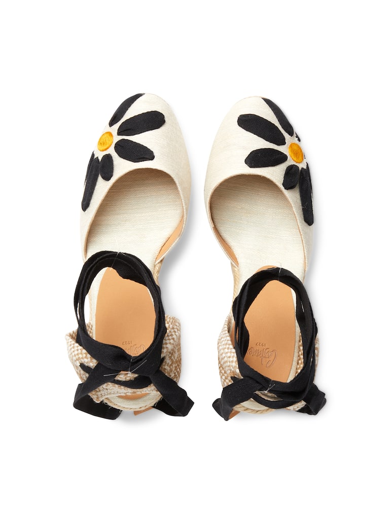 rinascente Castaner Candace floral linen wedges sandals