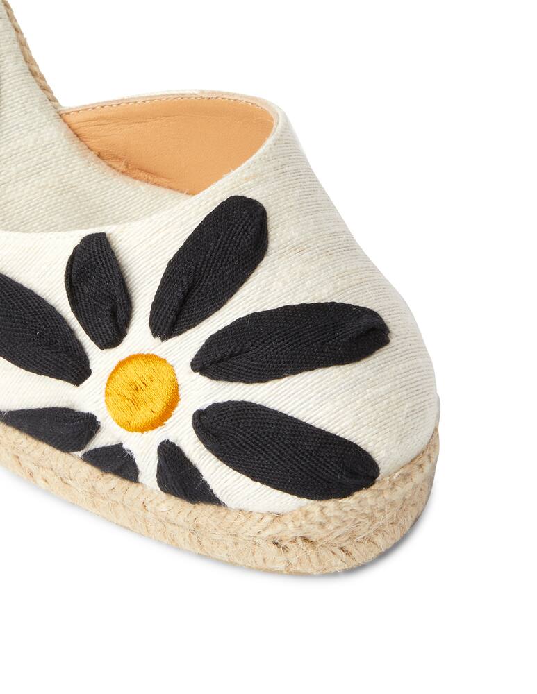 rinascente Castaner Candace floral linen wedges sandals