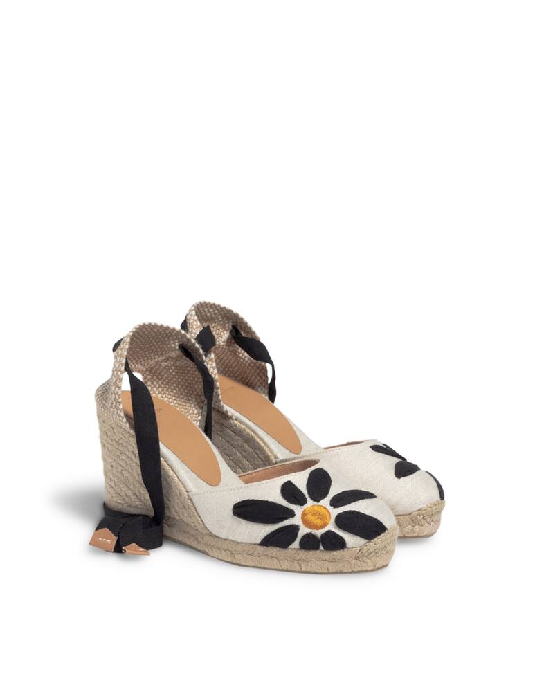 rinascente Castaner Candace floral linen wedges sandals