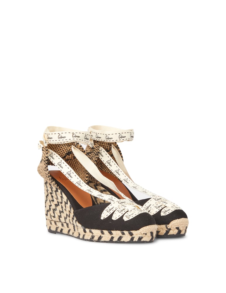 rinascente Castaner New wedge espadrillas with logo laces - black