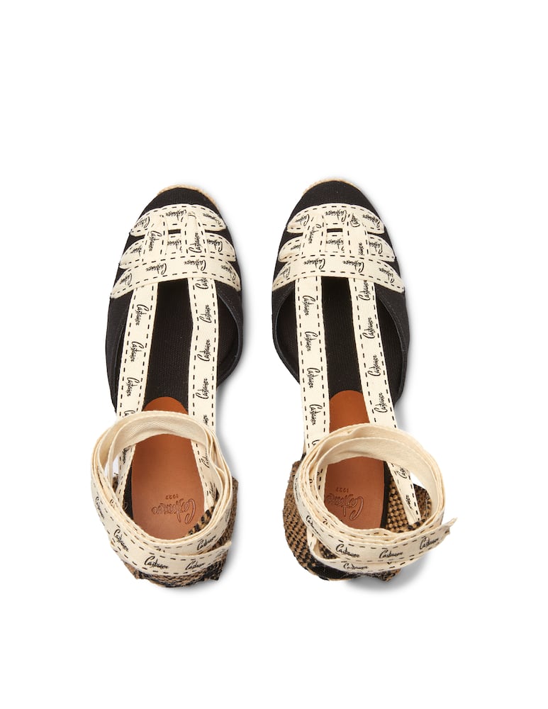 rinascente Castaner New wedge espadrillas with logo laces - black
