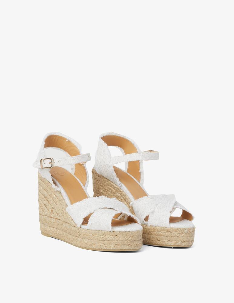 rinascente Castaner Sandali platform con cinturino glitterato - bianco
