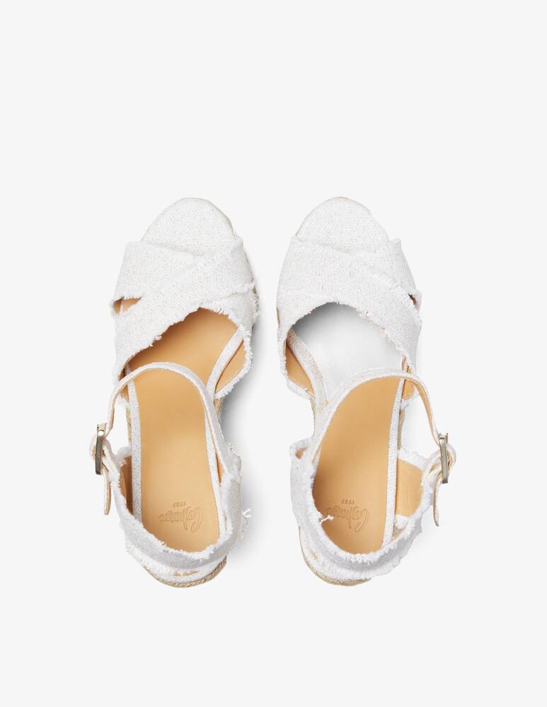 rinascente Castaner Sandali platform con cinturino glitterato - bianco