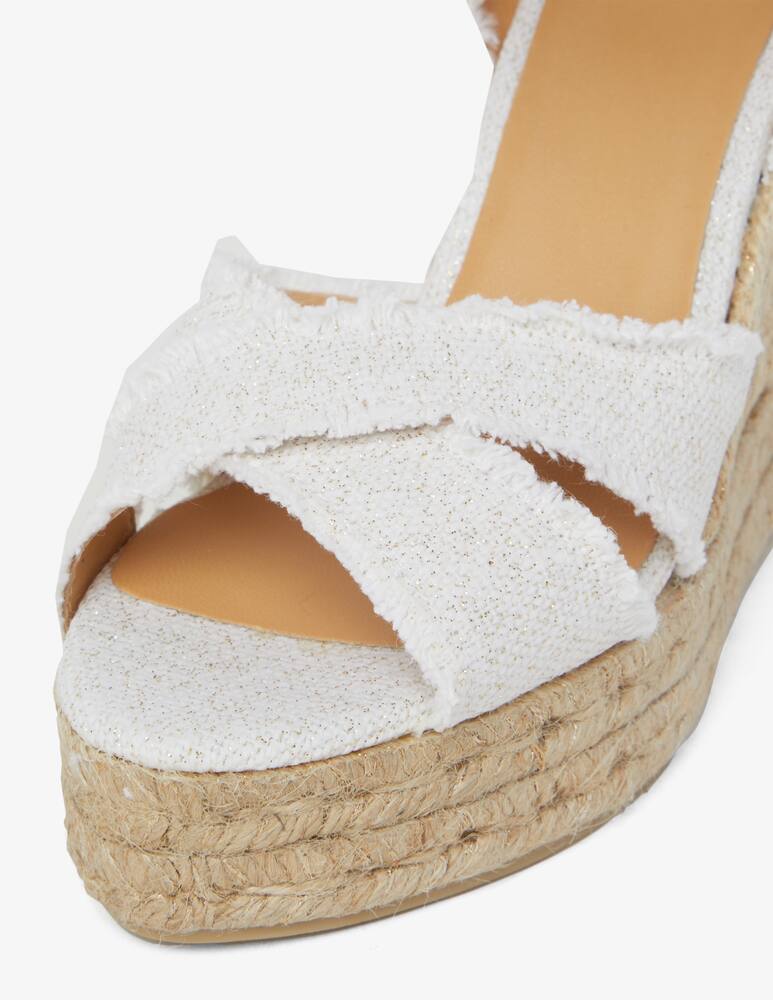 rinascente Castaner Sandali platform con cinturino glitterato - bianco