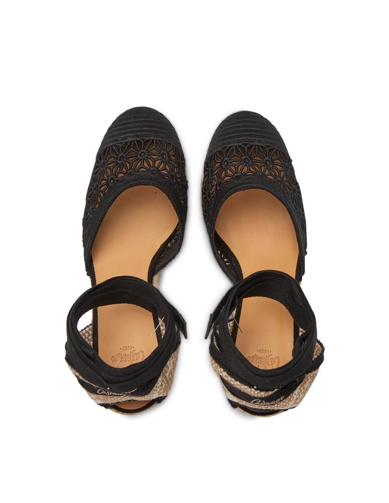 rinascente Castaner Decollete con zeppa New con macrame - nero