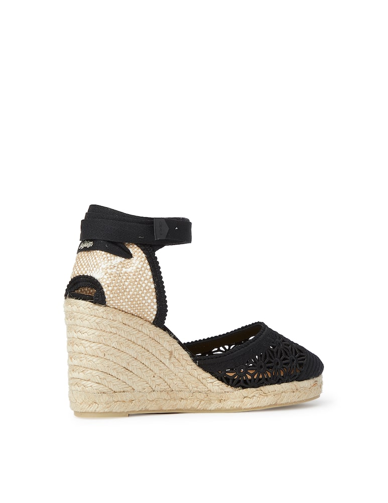 rinascente Castaner Decollete con zeppa New con macrame - nero