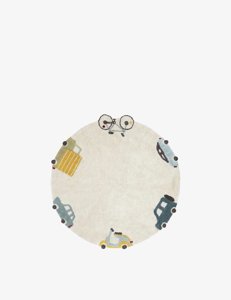 Lorena Canals Tappeto tondo wheels Eco City - immagine 1 Lorena Canals Tappeto tondo wheels Eco City - immagine 1