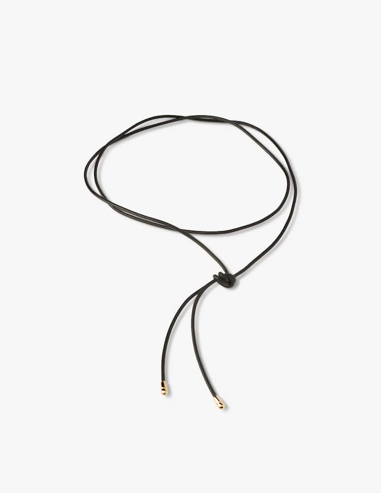 rinascente PDPAOLA Aqua dana leather bow necklace