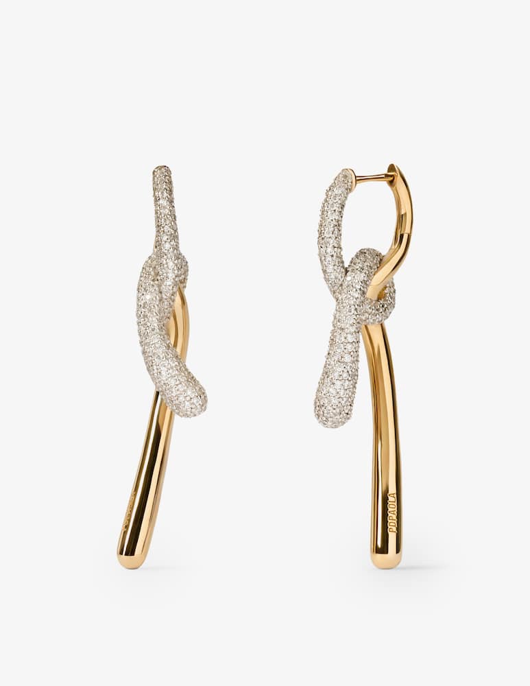 rinascente PDPAOLA Pavé twist hoop earrings