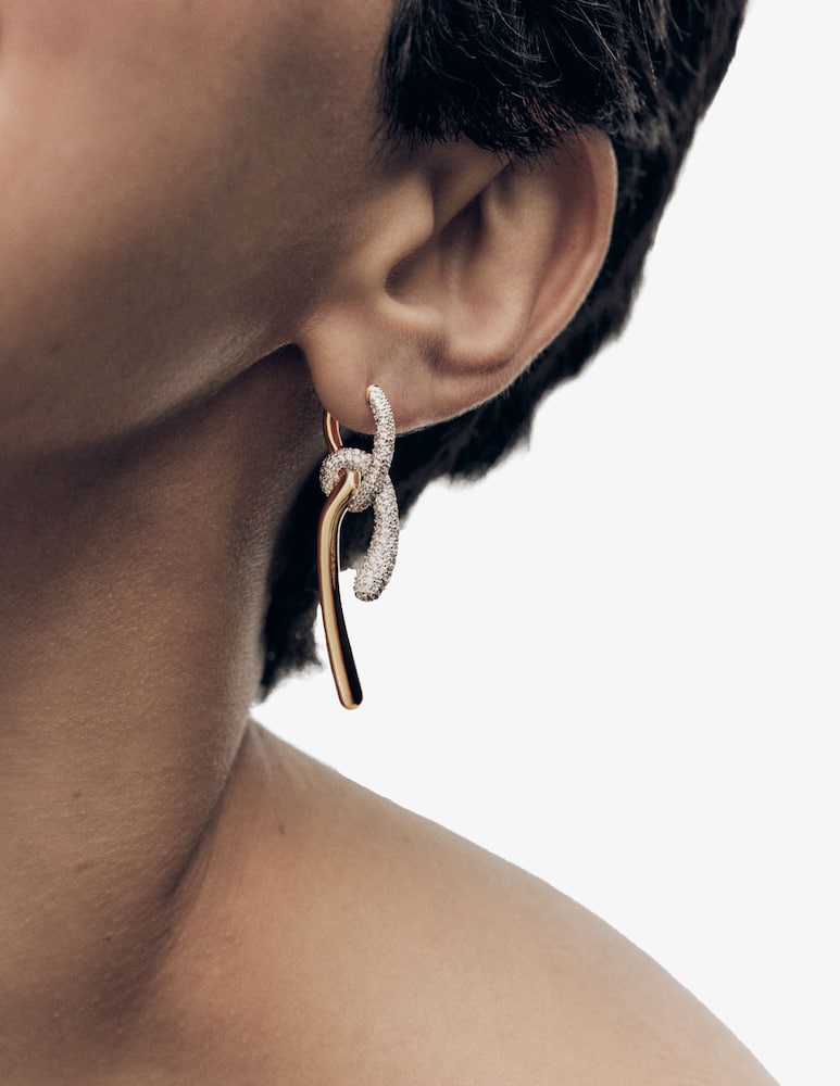 rinascente PDPAOLA Pavé twist hoop earrings