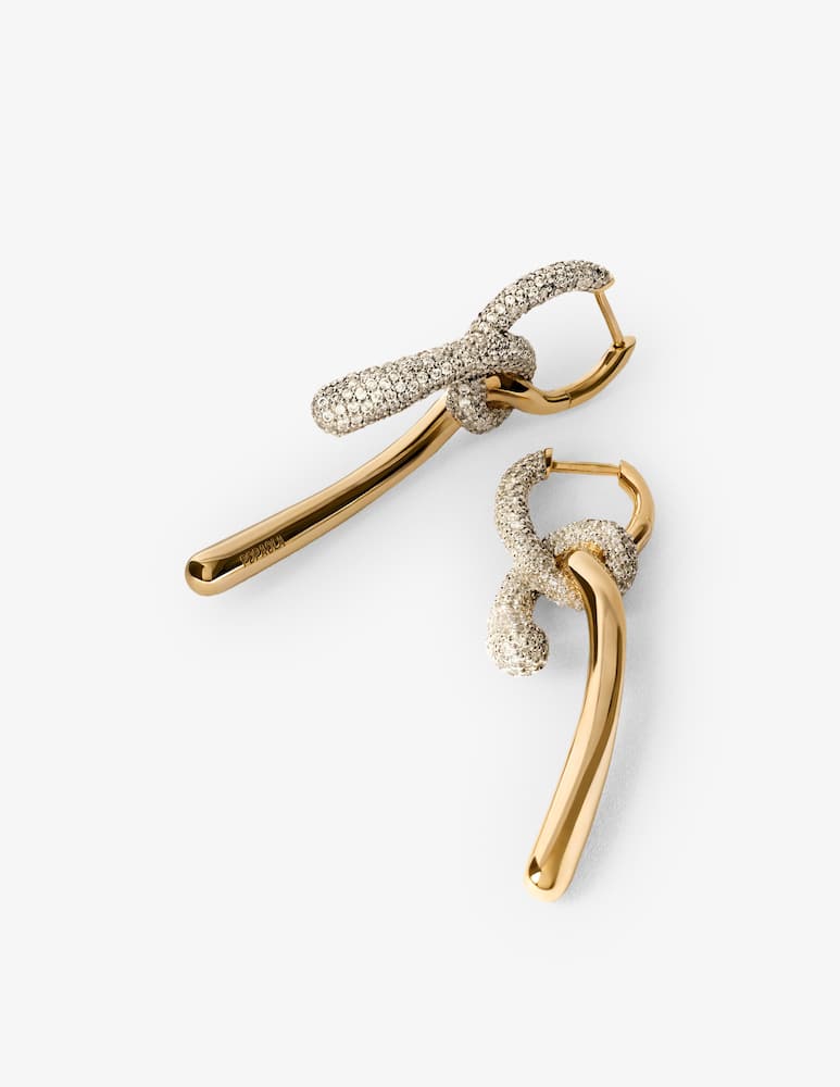 rinascente PDPAOLA Pavé twist hoop earrings