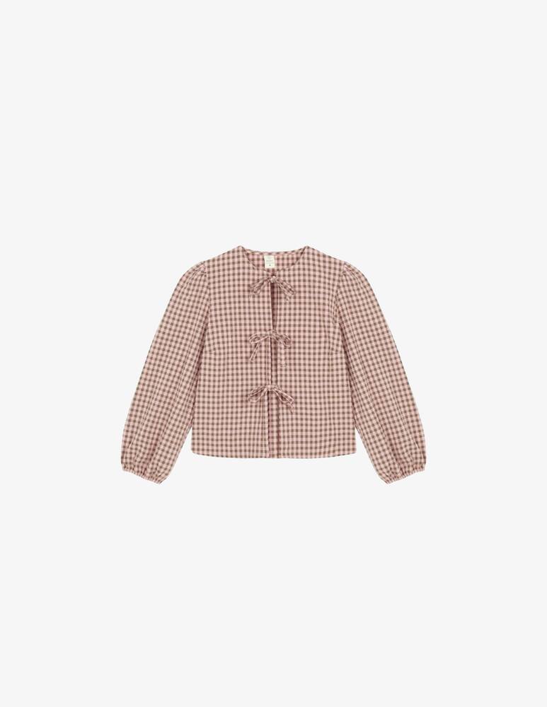 rinascente Bohodot Checkered tie-front top