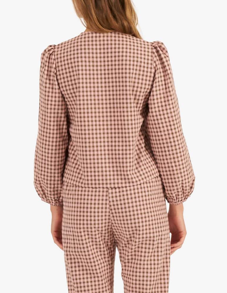 rinascente Bohodot Checkered tie-front top