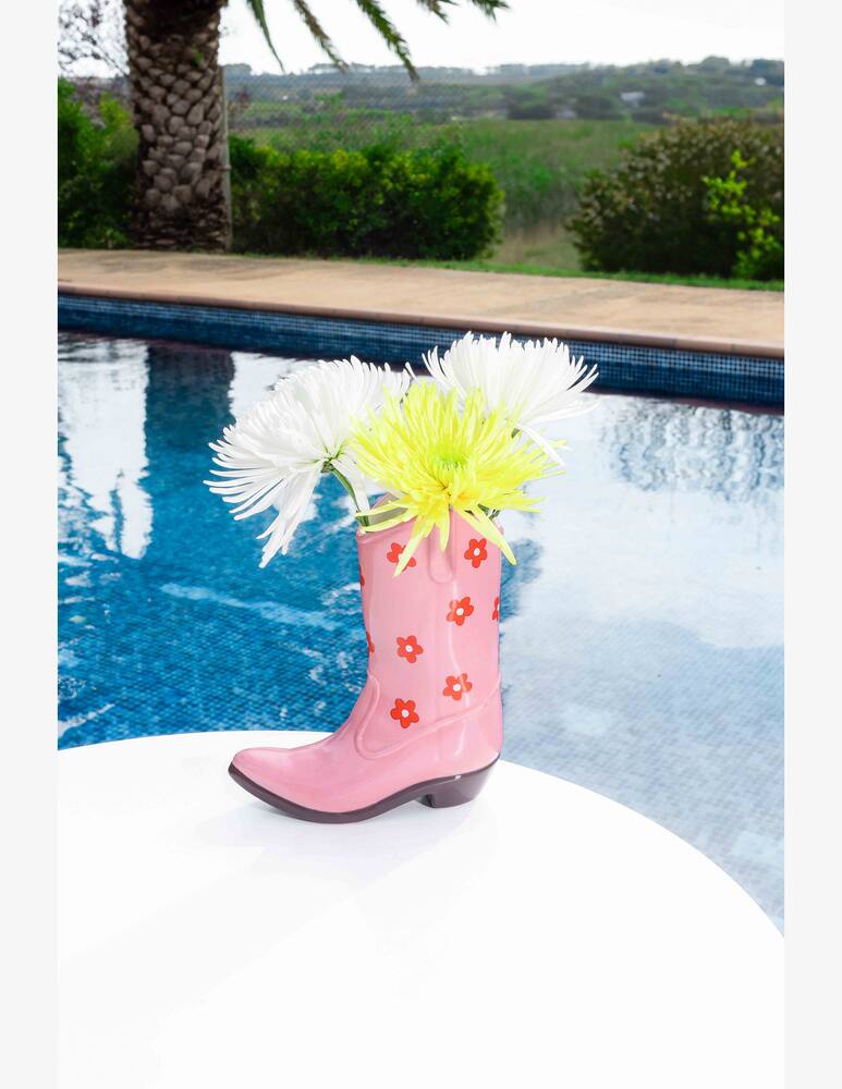 rinascente Doiy Vase Rodeo Cowboy Boot Pink